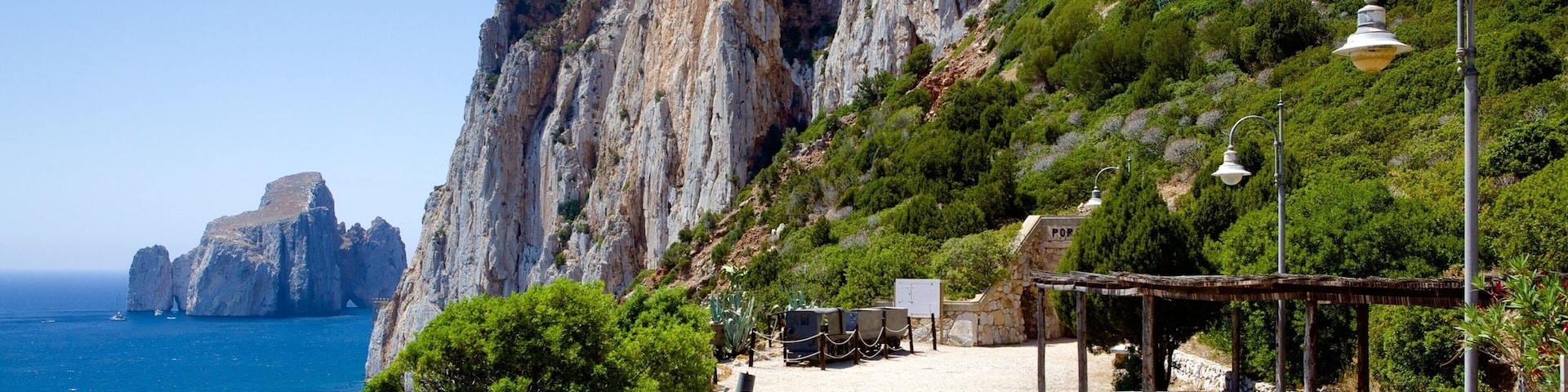Porto Flavia showing rugged coastline