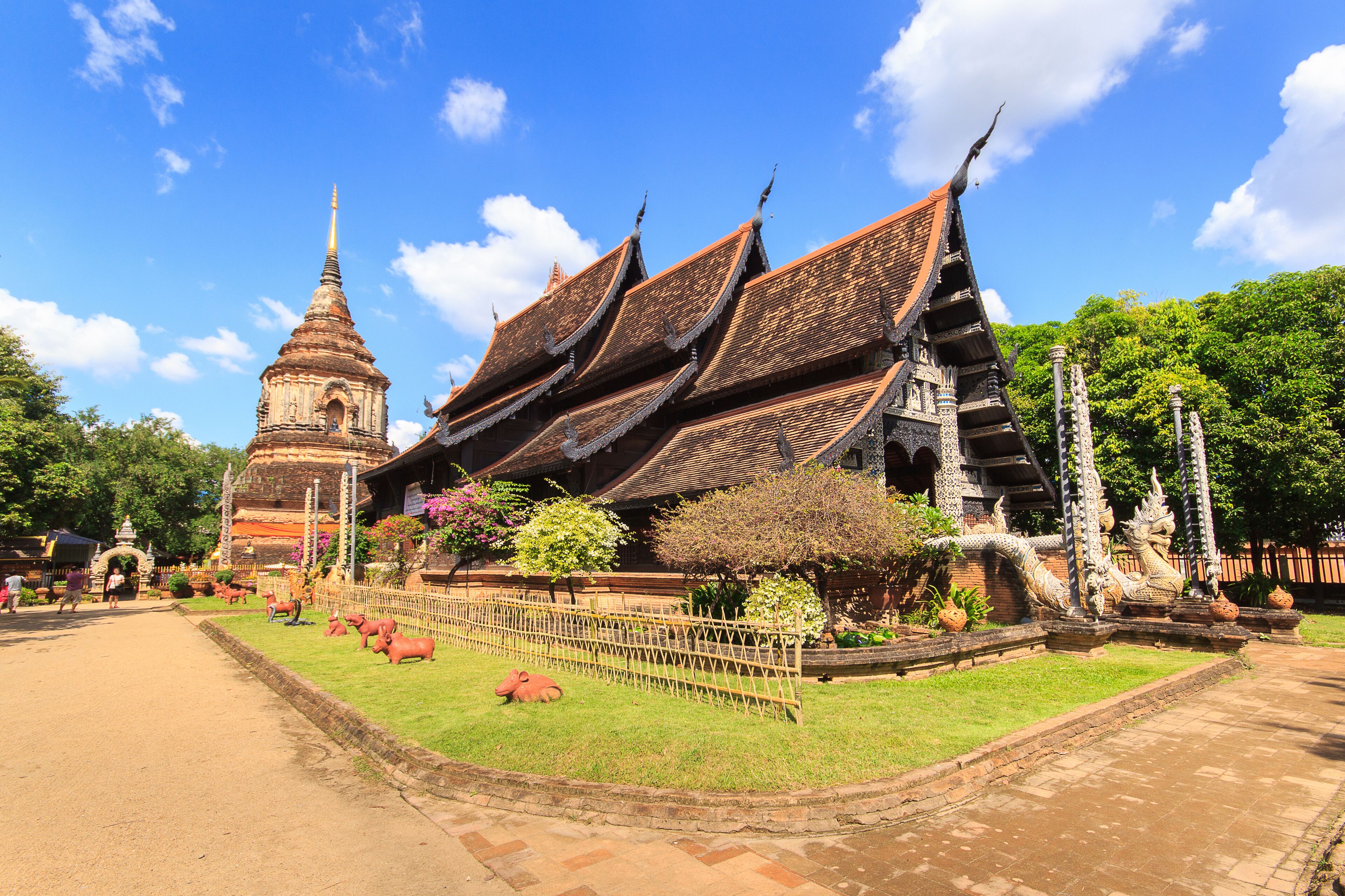 Old wooden church of Wat Lok Molee at Chiangmai Thailand
