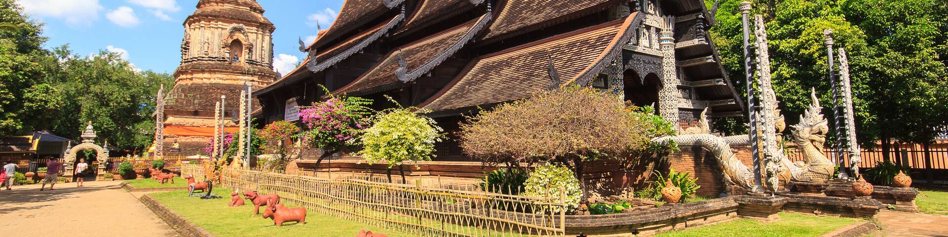 Old wooden church of Wat Lok Molee at Chiangmai Thailand