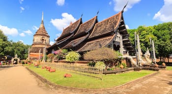 Old wooden church of Wat Lok Molee at Chiangmai Thailand