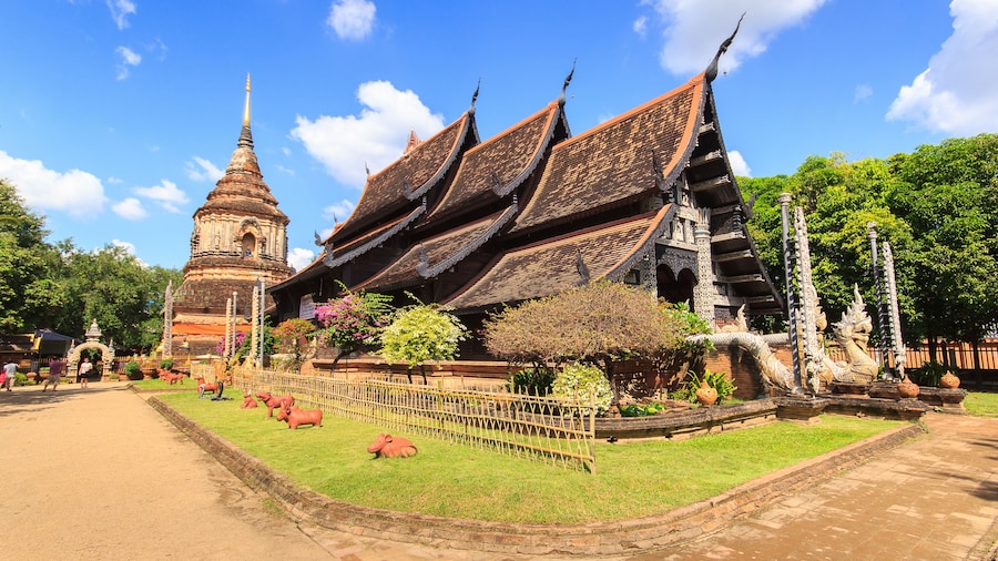 Old wooden church of Wat Lok Molee at Chiangmai Thailand