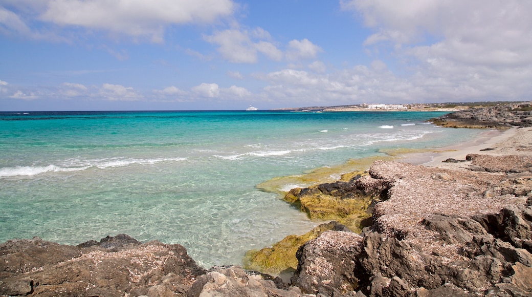 Sa Roqueta Beach featuring rugged coastline and general coastal views
