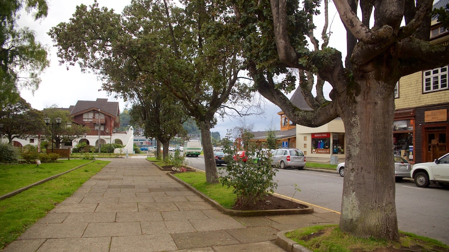 Plaza de Armas de Puerto Varas que incluye un parque