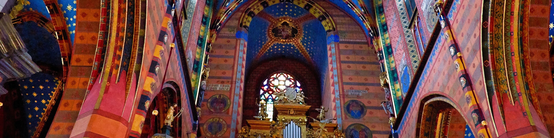 Poland. Krakow. Church of the Assumption of the Blessed Virgin Mary in Krakow. The interior. February 21, 2018