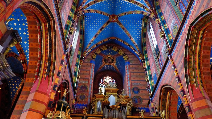 Poland. Krakow. Church of the Assumption of the Blessed Virgin Mary in Krakow. The interior. February 21, 2018