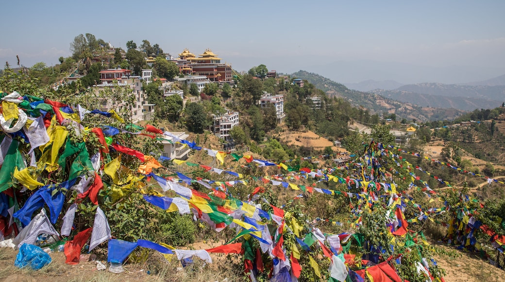 Prayer flag mountain near Namobuddha monastery.
