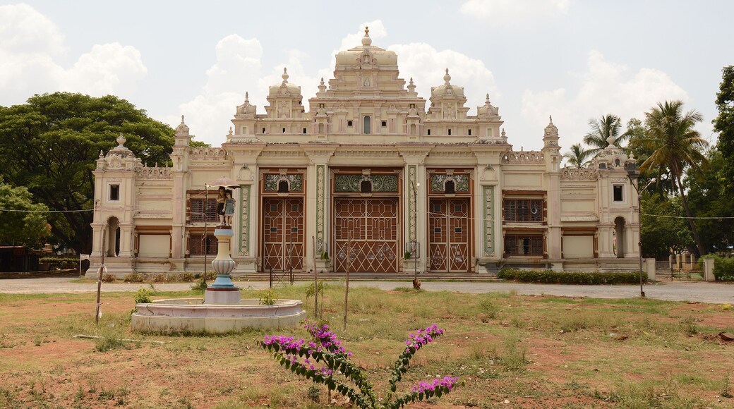 MYSORE, KARNATAKA, INDIA - APRIL 19, 2019 Jayachamarajendra or Jaganmohan Art Gallery in the centre Mysore, Karnataka State, India