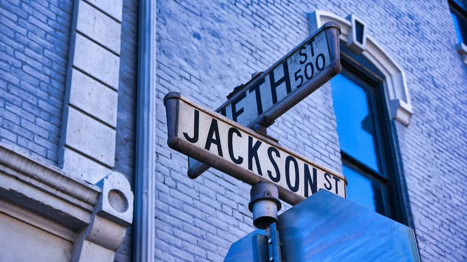 Fifth and Jackson St in the Oregon district in Dayton Ohio UAS 2023