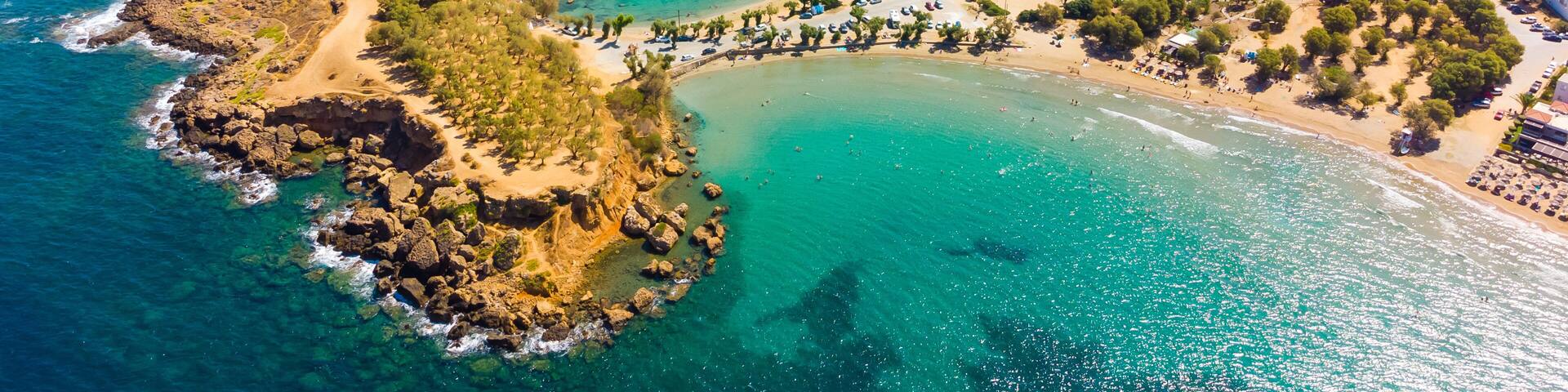 Amazing aerial view of island on Crete, Greece.