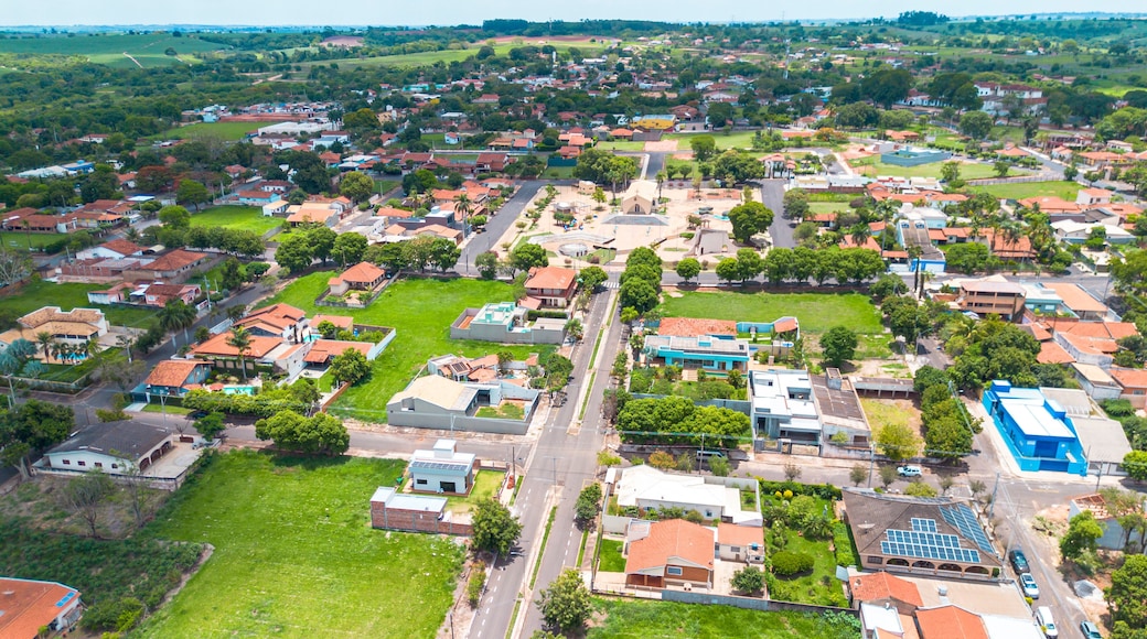 Aerial View of Town Square and Church at Termas de Ibirá – São Paulo, Brazil
