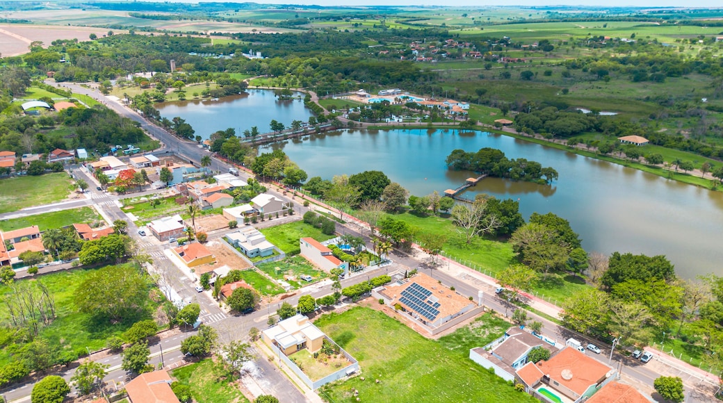 Aerial View of Town Square and Church at Termas de Ibirá – São Paulo, Brazil