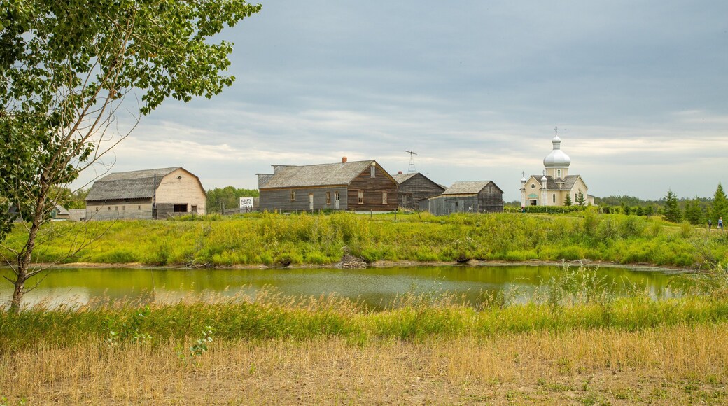 Ukrainian Cultural Heritage Village which includes a small town or village and a pond