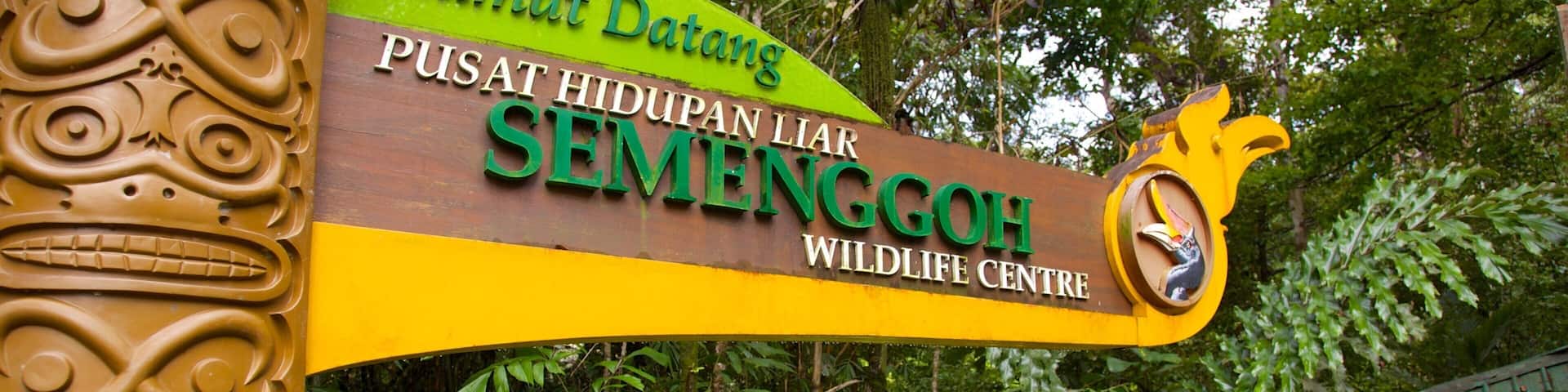 Semenggoh Wildlife Centre which includes signage and zoo animals
