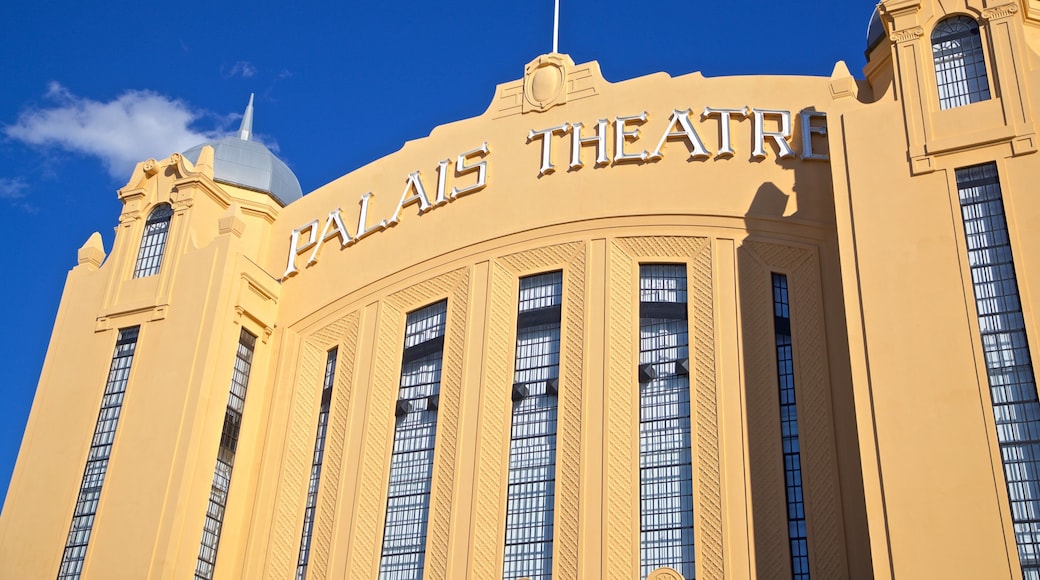 Palais Theatre showing heritage architecture and signage