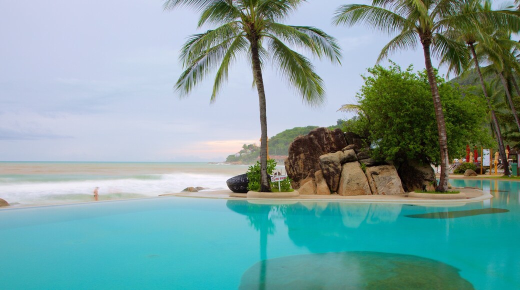 Silver Beach showing general coastal views, a luxury hotel or resort and a pool