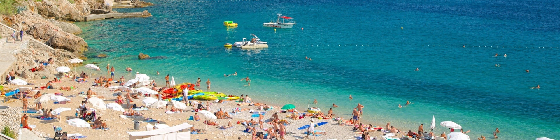 Banje Beach featuring a beach and rocky coastline