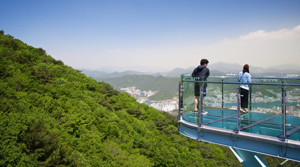 Hallyeo Waterway Observation Cable Car which includes views, landscape views and tranquil scenes