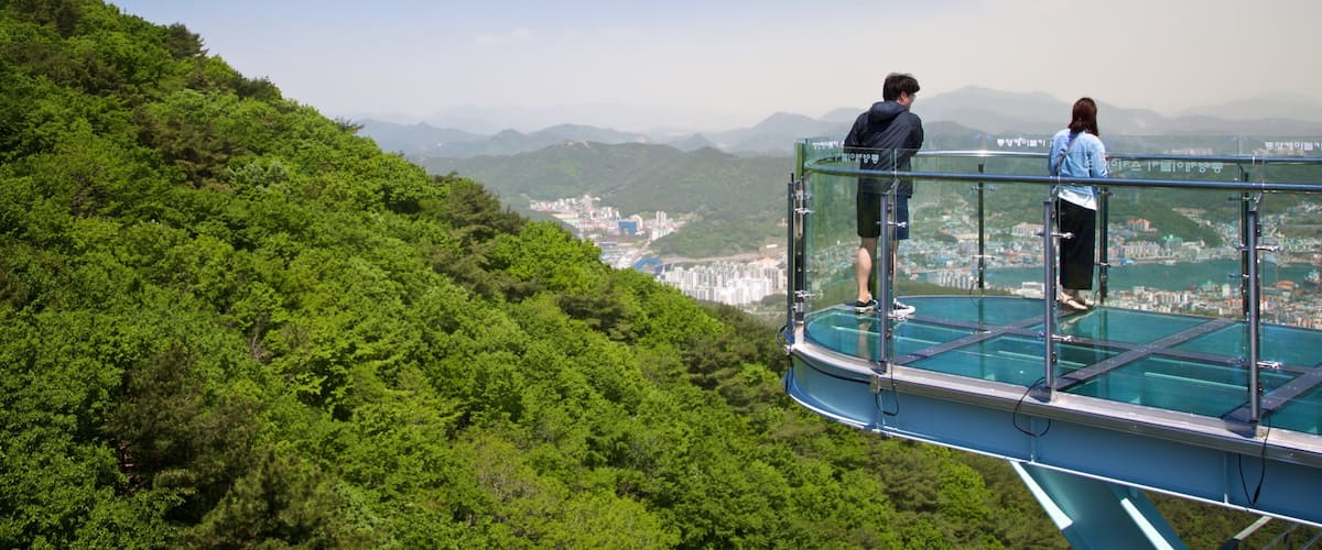 Hallyeo Waterway Observation Cable Car which includes views, landscape views and tranquil scenes