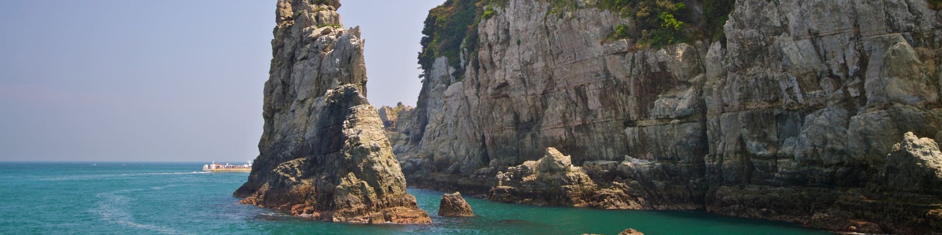 Oedo Paradise Island which includes rocky coastline and general coastal views