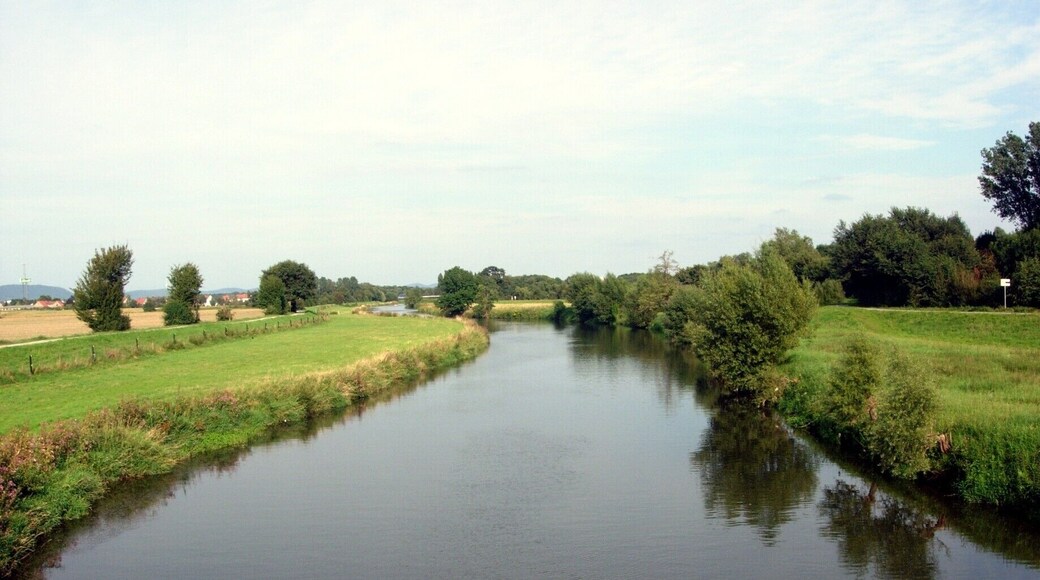 Werre River in town of Löhne, District of Herford, North Rhine-Westphalia, Germany.