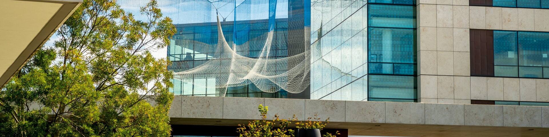 Bill and Melinda Gates Foundation Visitor Center showing outdoor art