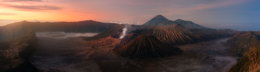 Mount Bromo volcano (Gunung Bromo) during sunrise