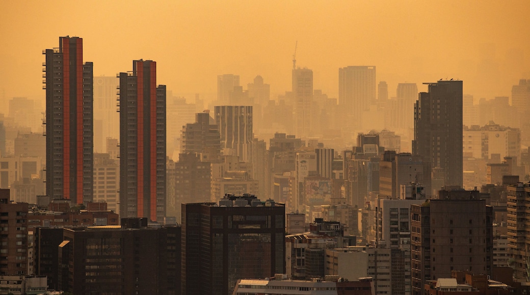 Elephant Mountain featuring a city and a sunset