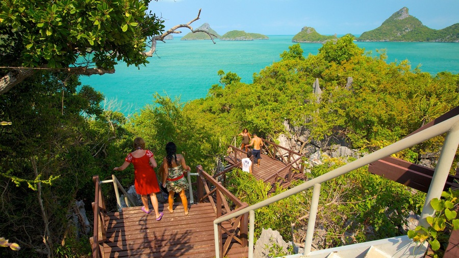Koh Samui which includes a coastal town, tropical scenes and a garden
