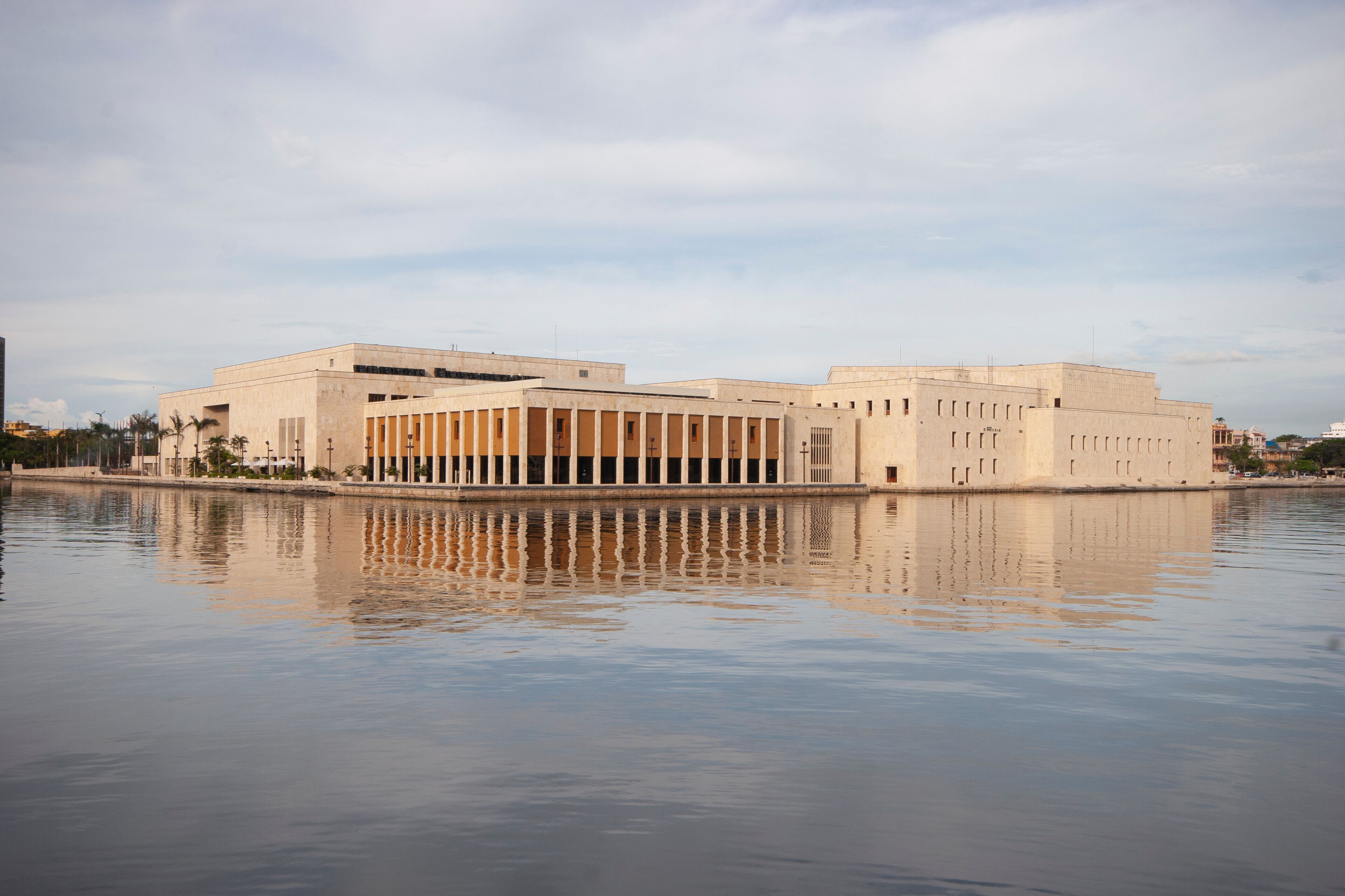 Cartagena de Indias Convention Center "Julio César Turbay Ayala" reflected in the water