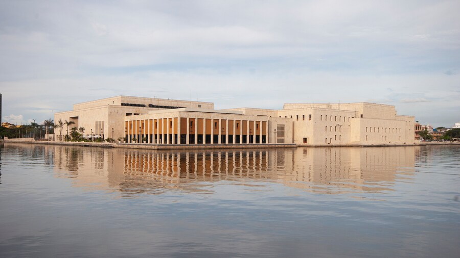 Cartagena de Indias Convention Center "Julio César Turbay Ayala" reflected in the water