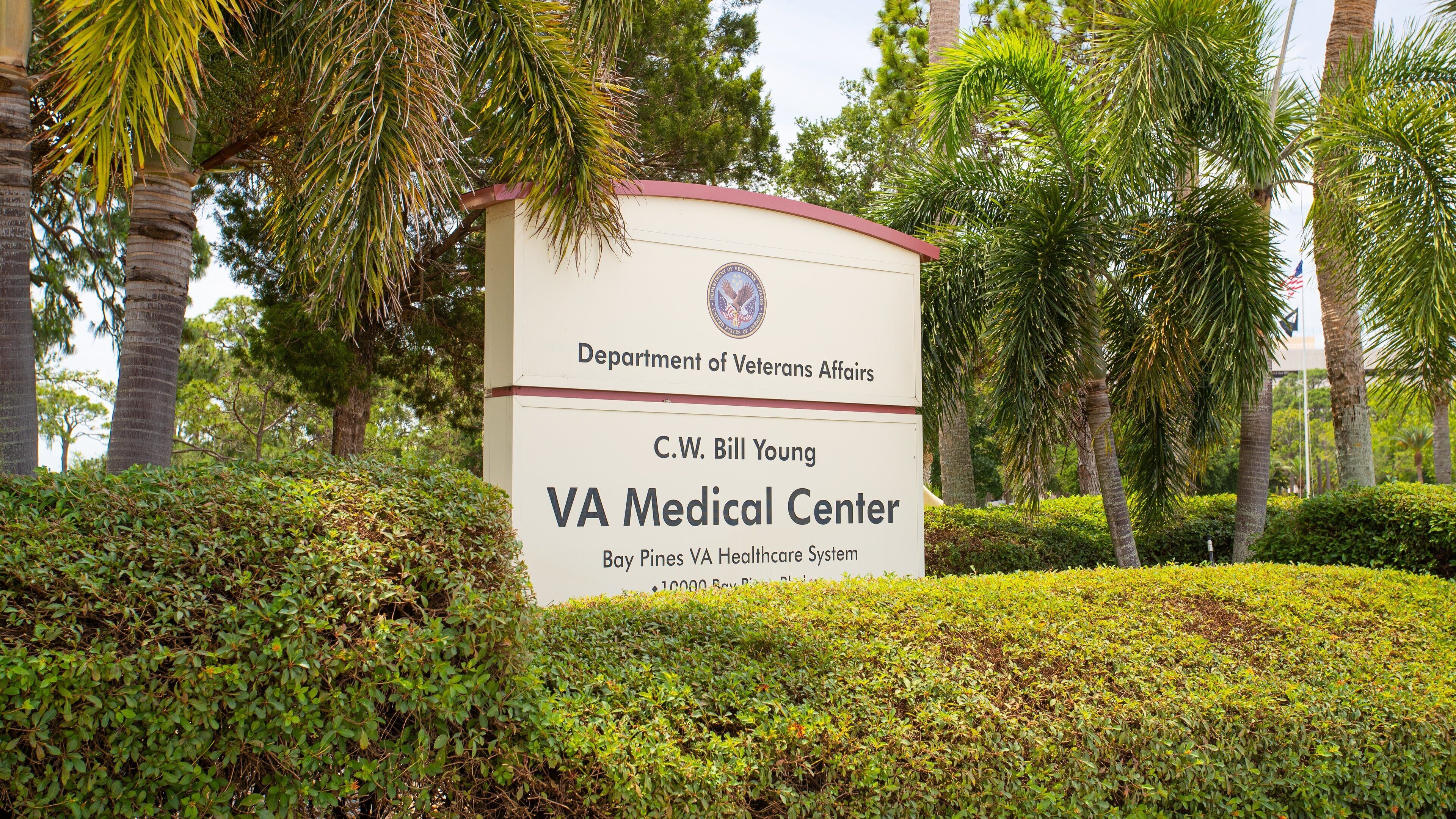 Bay Pines VA Medical Center which includes signage