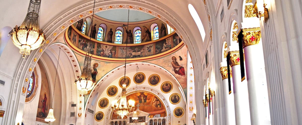 St. Nicholas Greek Orthodox Cathedral.
This beautiful cathedral is modeled on St Sophia of Constantinople