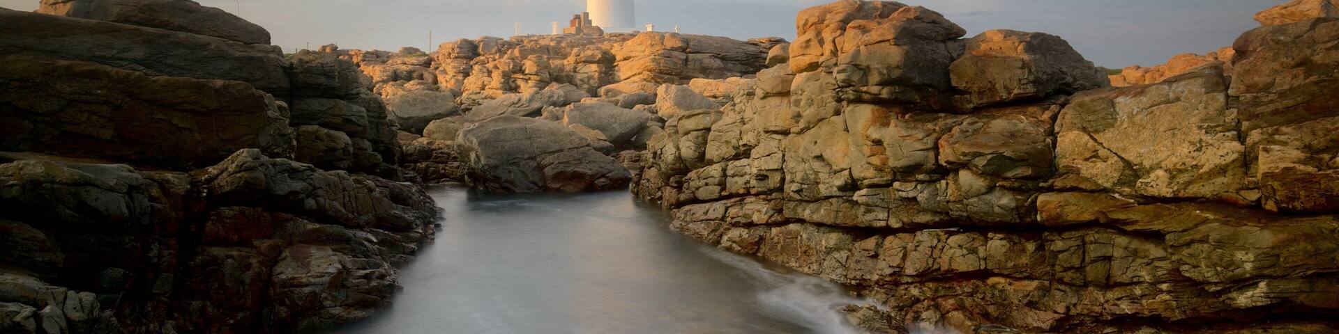 Seal Point Lighthouse featuring a lighthouse, general coastal views and rocky coastline