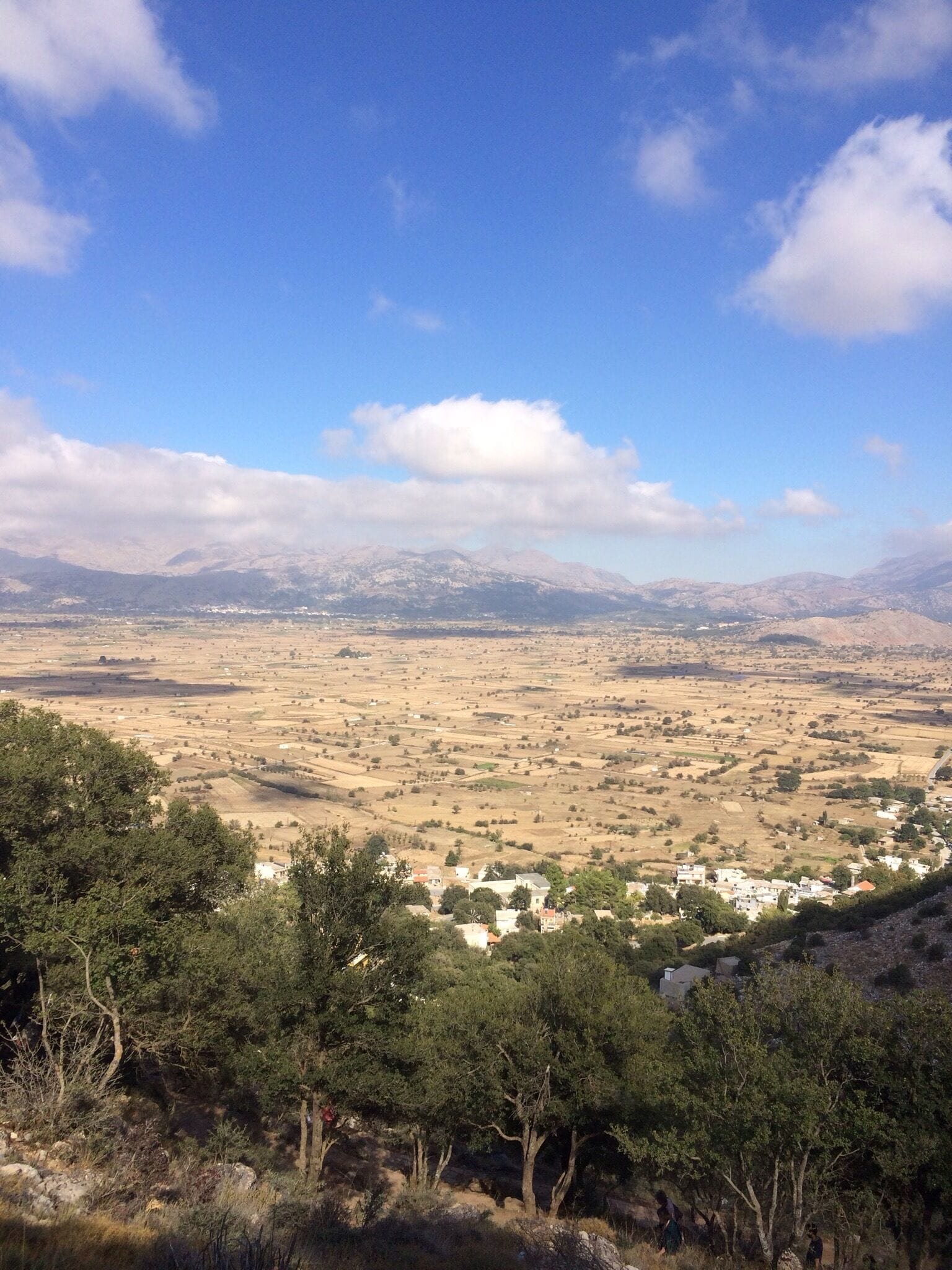 Outside Psyhro Cave, Crete. 800 metres up a winding and steep path but the views are spectacular.