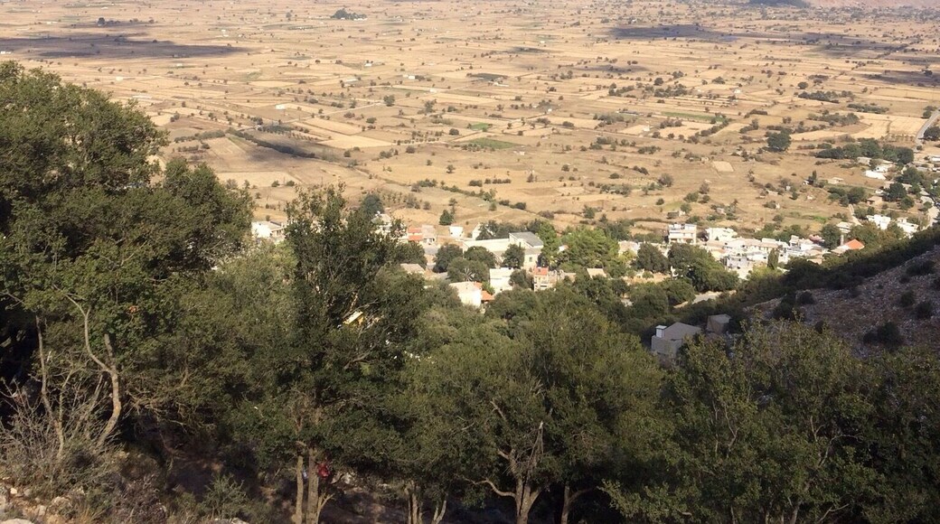 Outside Psyhro Cave, Crete. 800 metres up a winding and steep path but the views are spectacular.