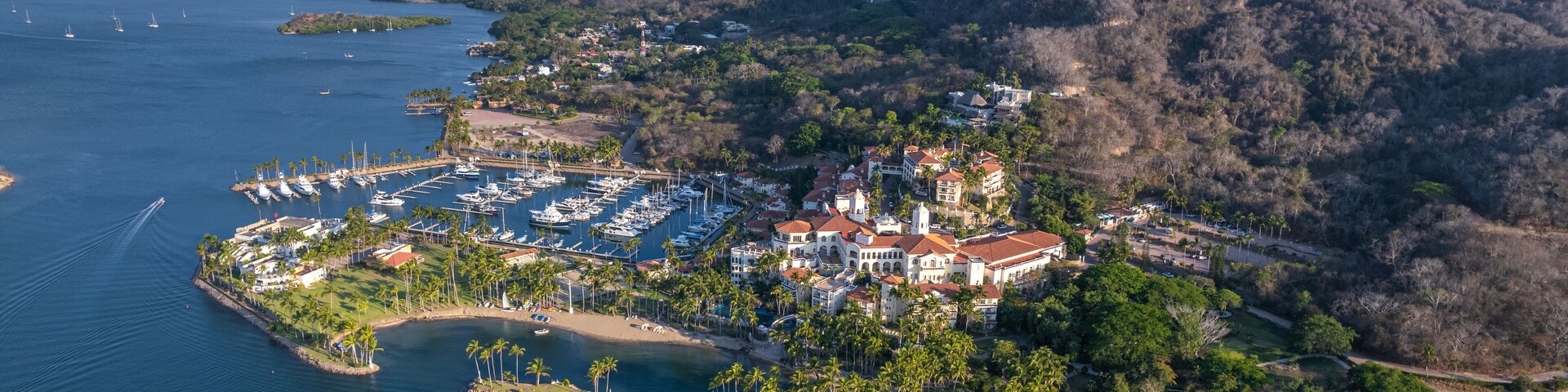 Huge hotel and seaport at isla navidad, colimilla colima jalisco mexico, Barra de Navidad beach town, cihuatlan, Jalisco, mouth of river, Melaque Beach, Costalegre, bay of navidad.