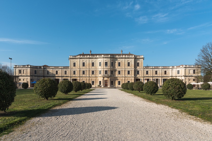 SANTA MARIA DI SALA, IT - March 30, 2019: View of Villa Farsetti in Santa Maria di Sala near Venice Italy