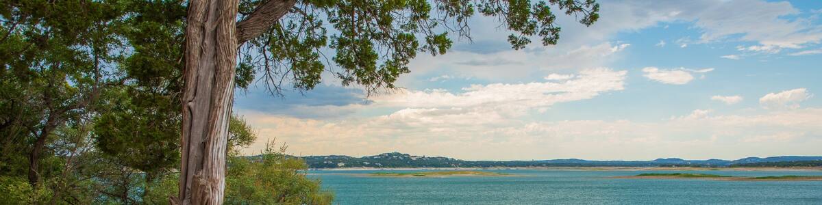 Lake Travis which includes general coastal views