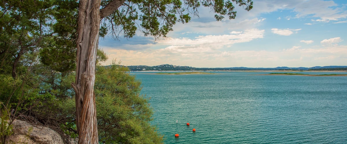Lake Travis which includes general coastal views