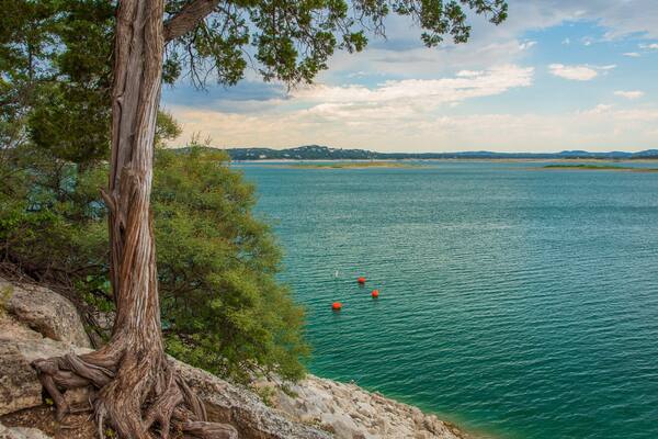 Lake Travis which includes general coastal views