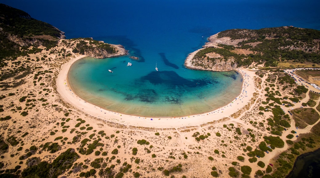 aerial view of voidokilia beach, Messinia, Greece