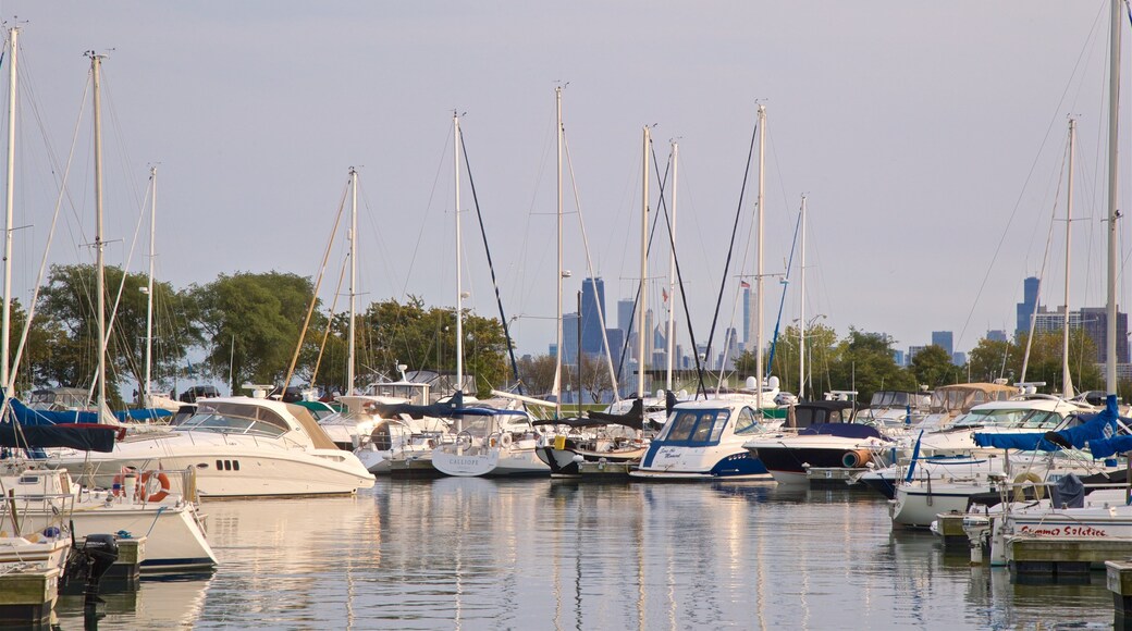 Montrose Harbor featuring a bay or harbor