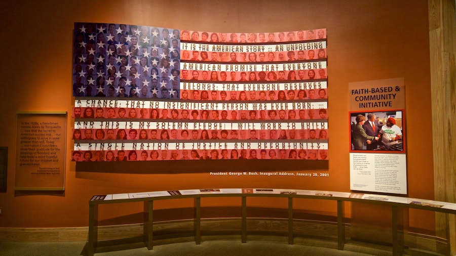 George W Bush Presidential Library and Museum featuring interior views