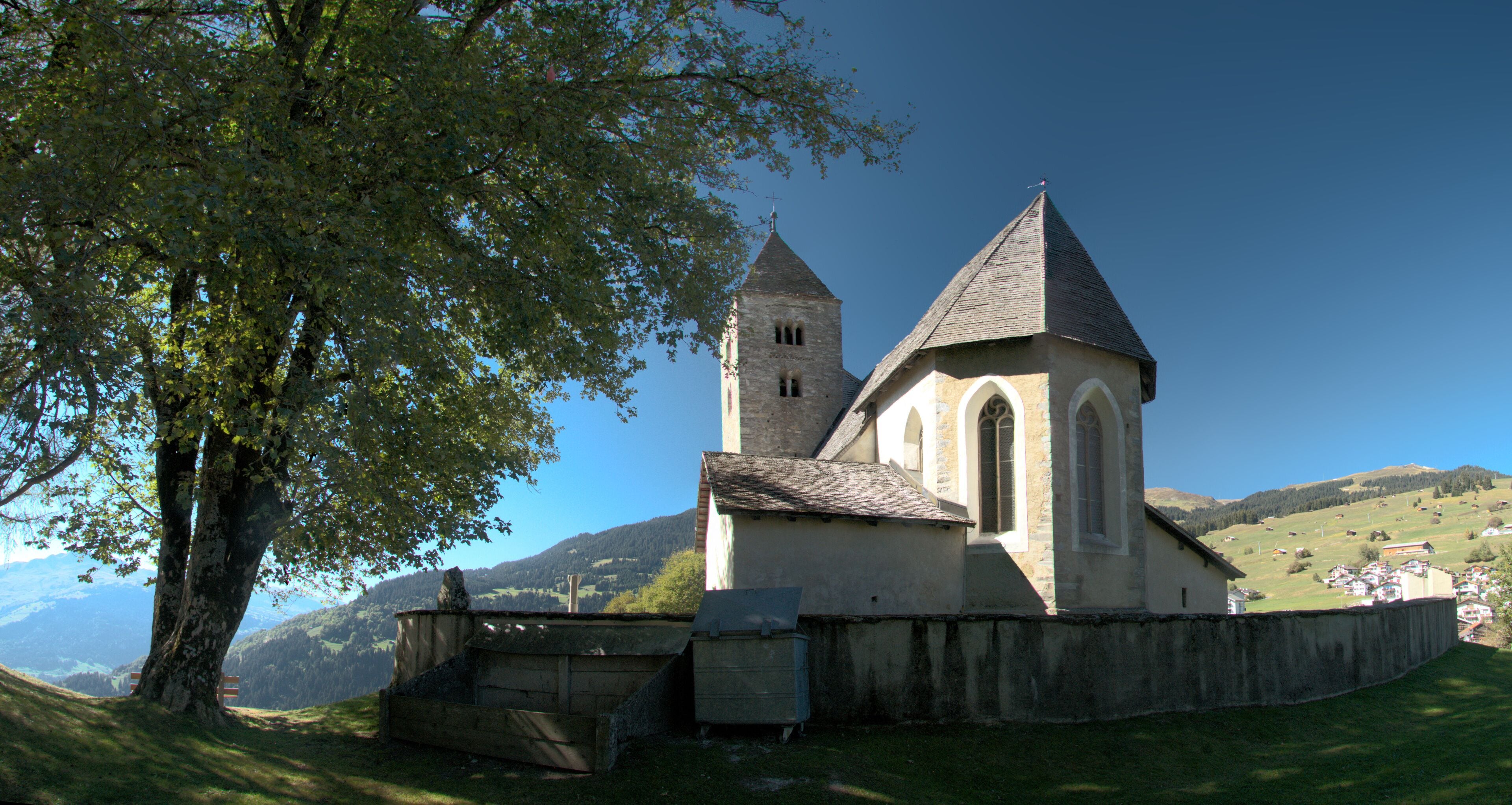 St. Remigius Church on a Hill at Falera, Switzerland