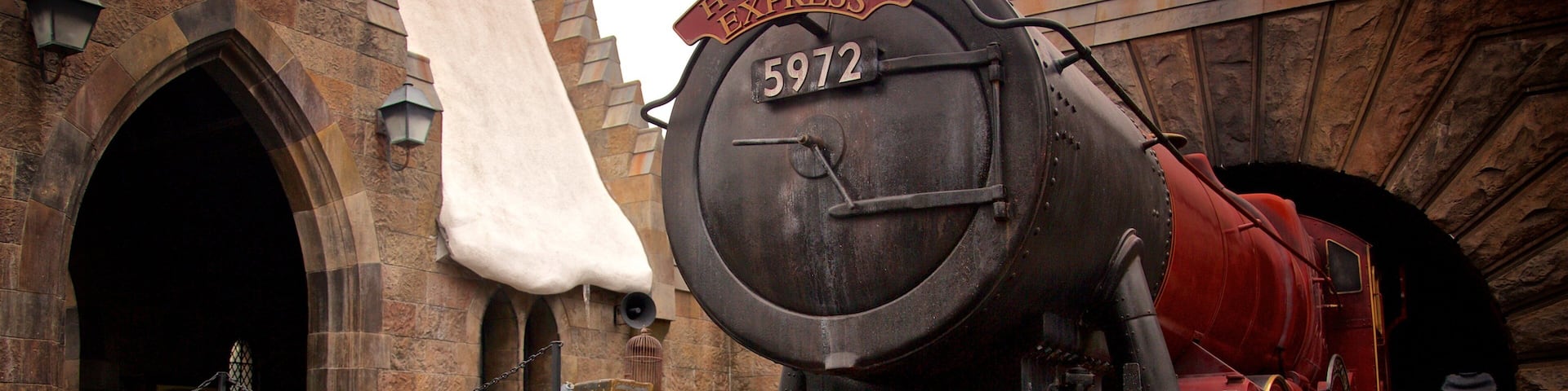 Parc d\'attractions The Wizarding World of Harry Potter™ montrant balades aussi bien que homme