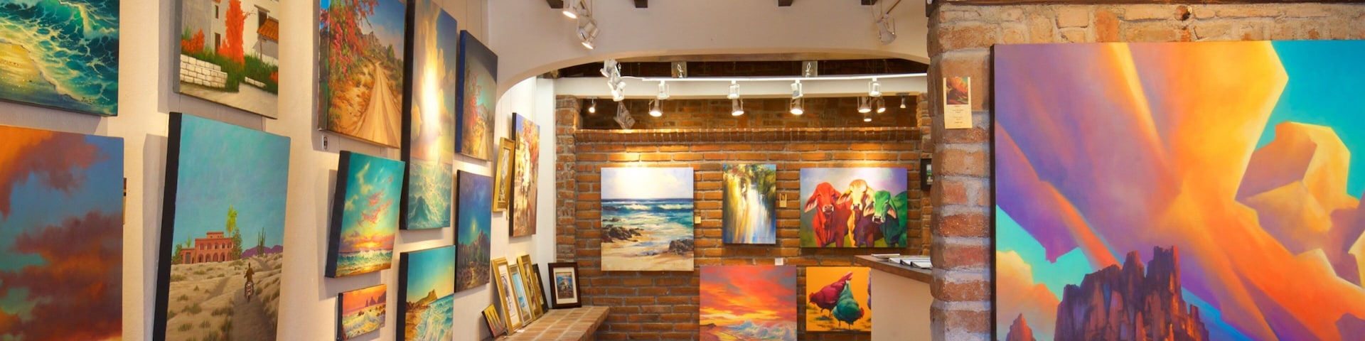Old Town Gallery showing art and interior views