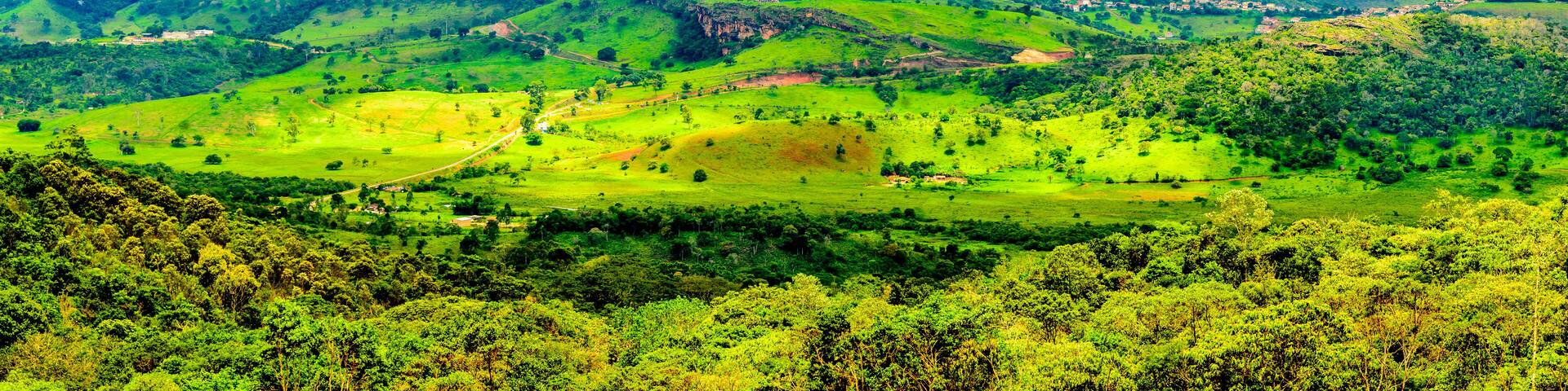 Panoramic view of country side the state of Minas Gerais , Brazil.