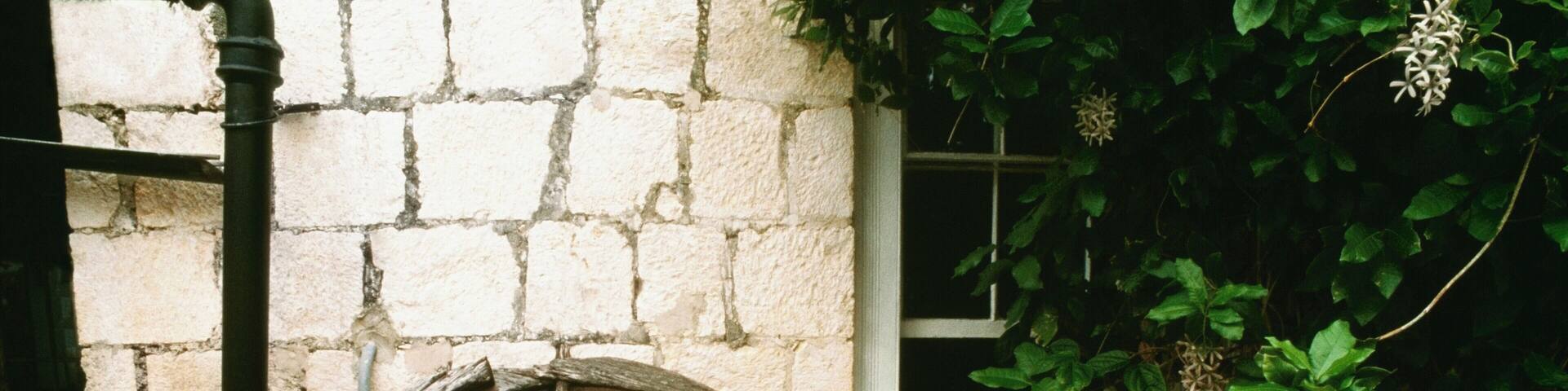 View of the house of Elizabeth Barrett Browning's father, Jamaica