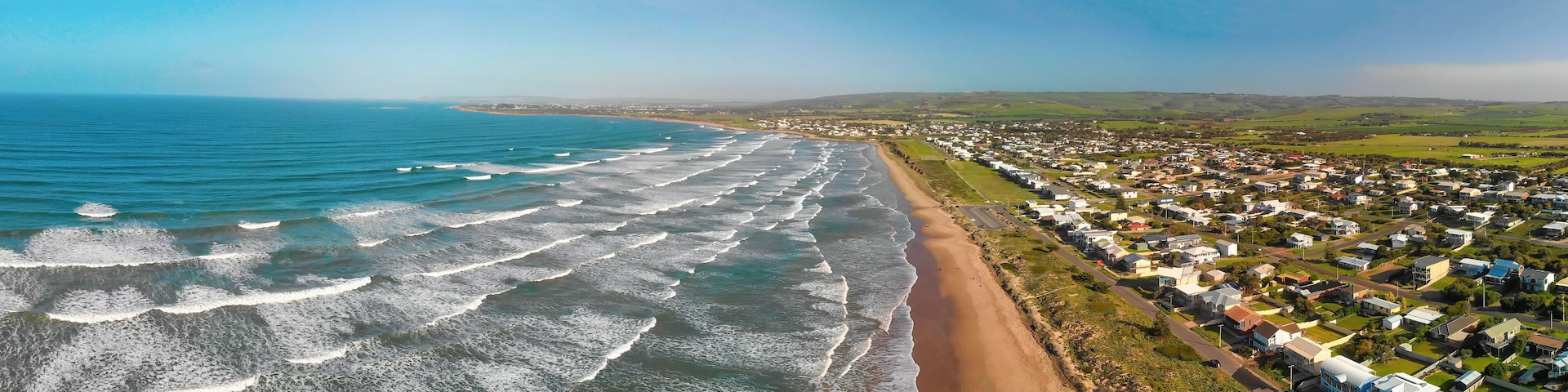 Middleton Beach, South Australia. Aerial view of beautful park
