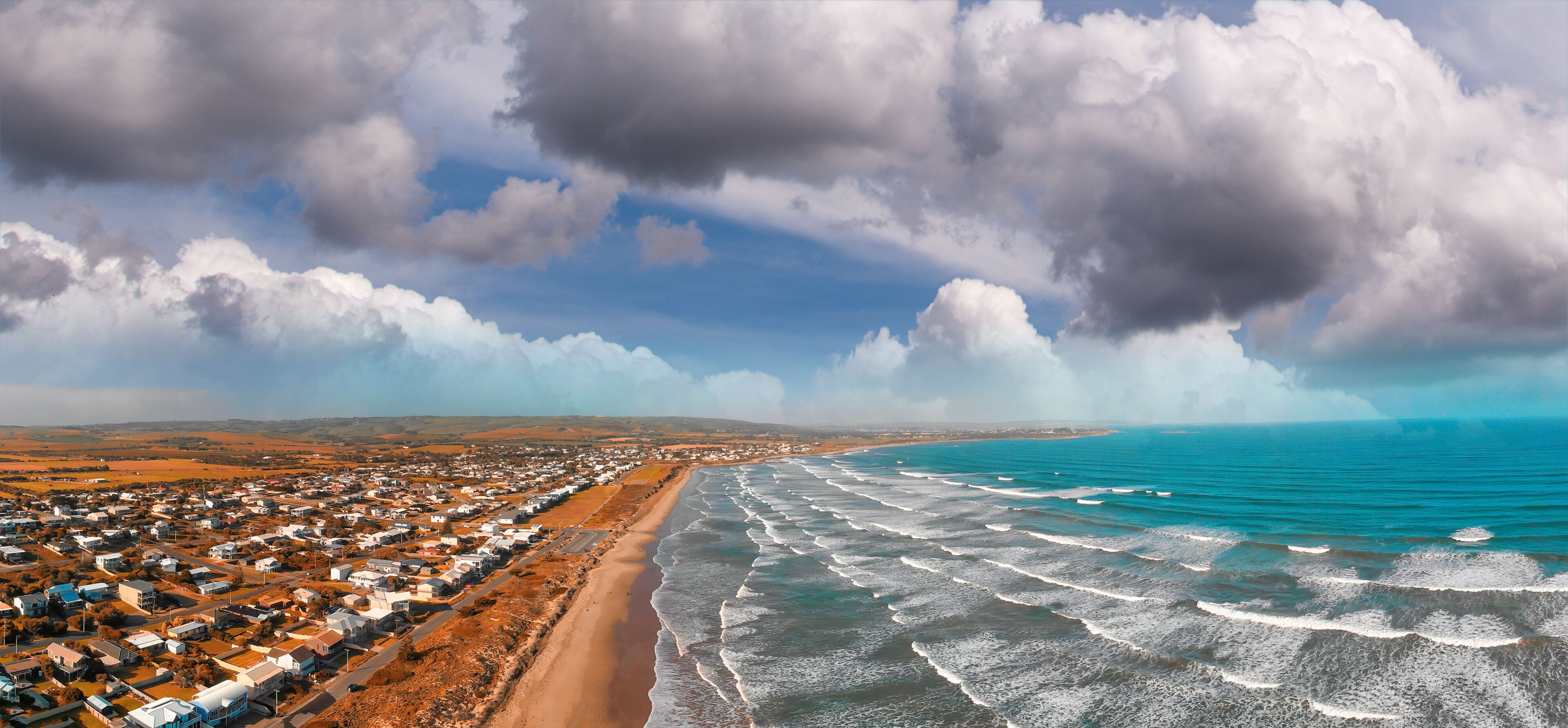 Middleton Beach, South Australia. Aerial view of beautful park